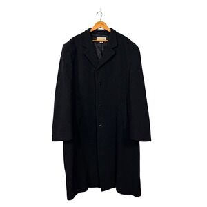 PRONTO UOMO Mens 48 Long Black Wool Blend Overcoat Dress Coat